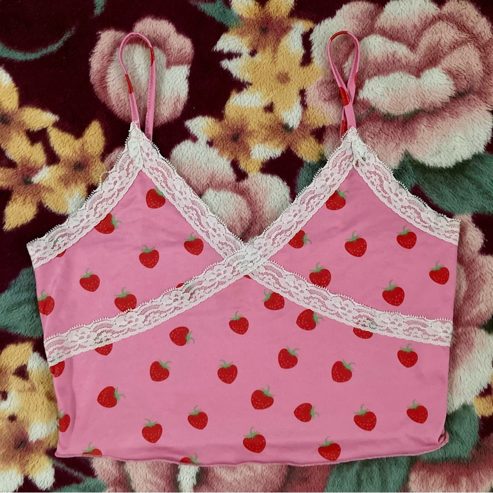 SHEIN Pink and White Cami preloved Top